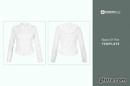 CreativeMarket - Female Zip Front Hoodie Mockup 4138032