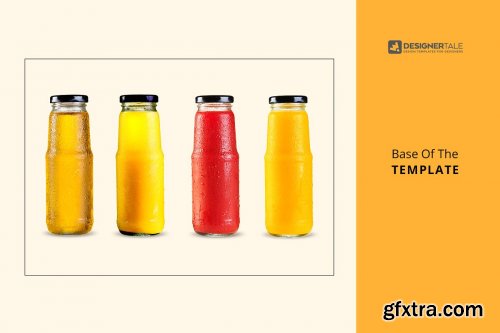 CreativeMarket - Fruit Juice Glass Container Mockup 4138030