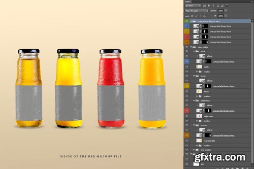 CreativeMarket - Fruit Juice Glass Container Mockup 4138030