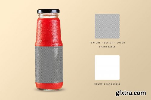 CreativeMarket - Fruit Juice Glass Container Mockup 4138030