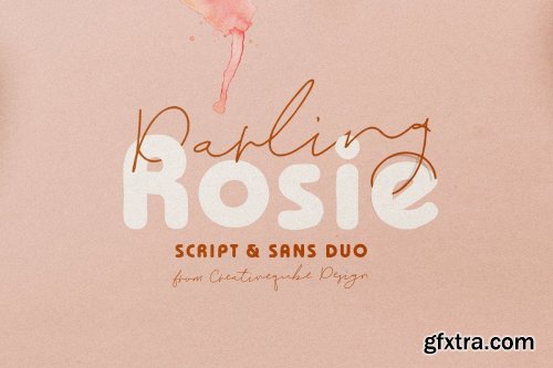 CreativeMarket - Darling Rosie Font Duo + Watercolor 4113237