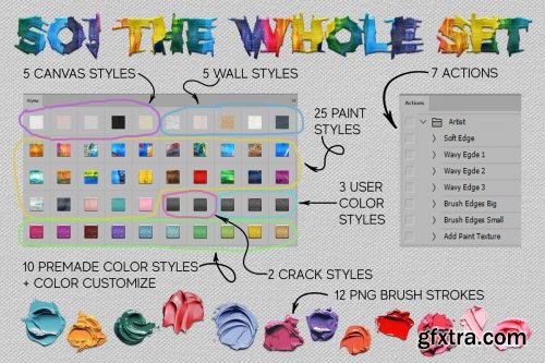 CreativeMarket - Artist Styles Actions Brushes Set 4286200