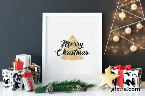 Merry Christmas T-Shirt. Vector Print, Tree SVG