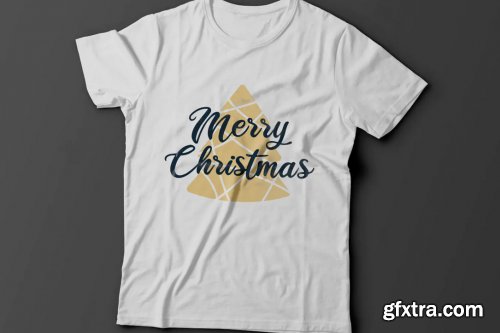 Merry Christmas T-Shirt. Vector Print, Tree SVG