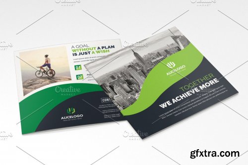 CreativeMarket - Square Bifold Brochure Template 4242459