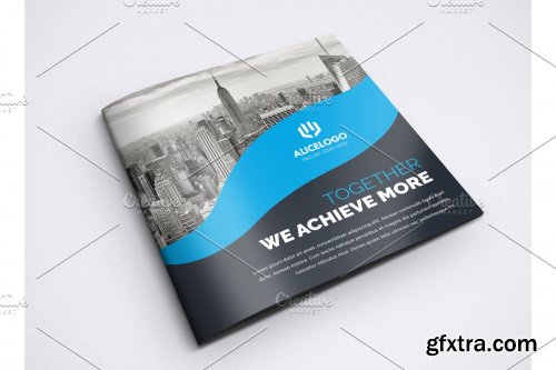 CreativeMarket - Square Bifold Brochure Template 4242459