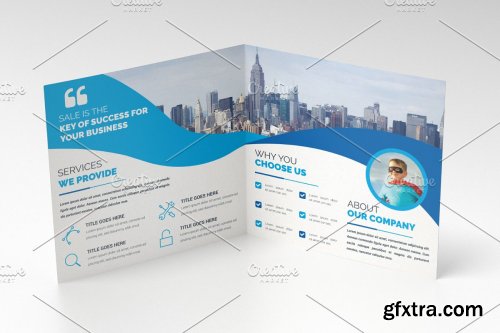 CreativeMarket - Square Bifold Brochure Template 4242459