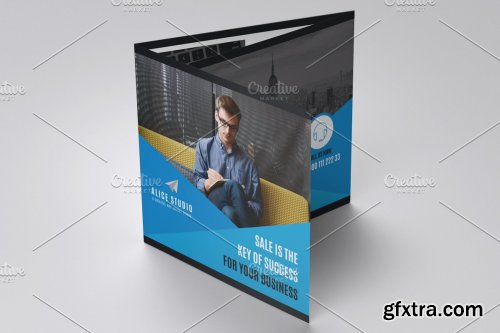 CreativeMarket - Square Trifold Brochure Template 4242475