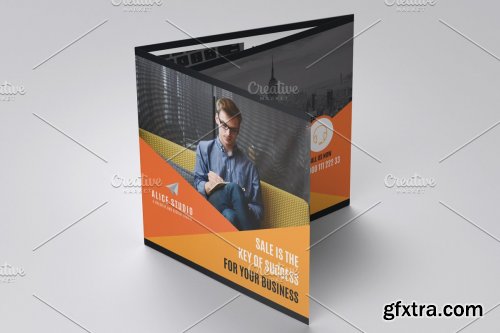 CreativeMarket - Square Trifold Brochure Template 4242475