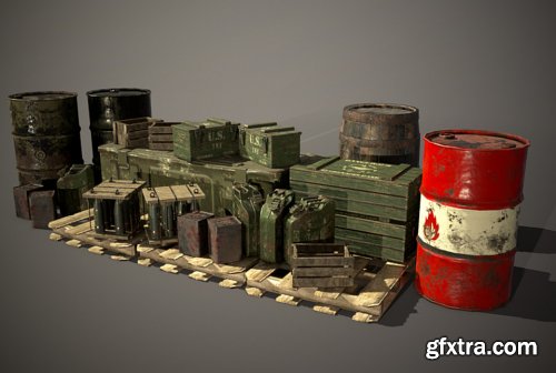 Crates and Barrels Military Props