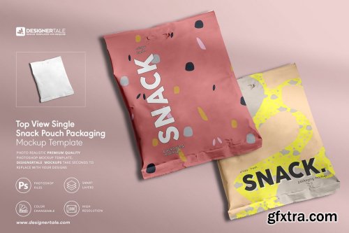 CreativeMarket - Snack Pouch Packaging Mockup 4130509