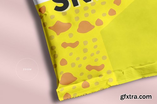 CreativeMarket - Snack Pouch Packaging Mockup 4130509