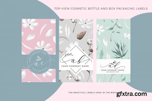 CreativeMarket - Cosmetic Bottle And Box Mockup 4130807