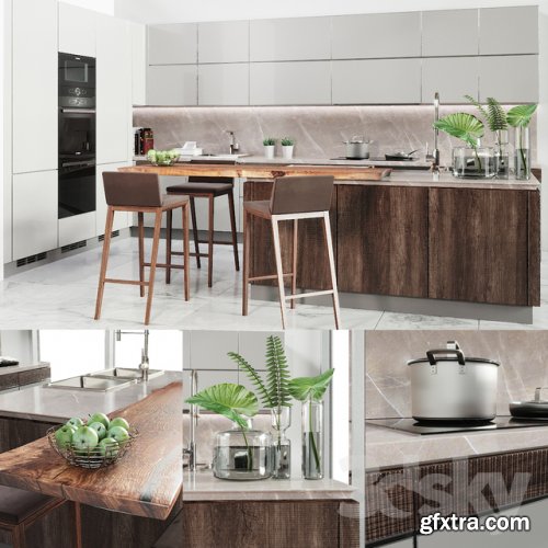 Cocina Verona Mod wood 3d model