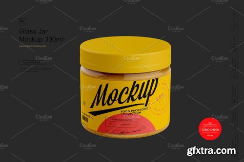 CreativeMarket - Glass Jar Mockup 300ml 4278319