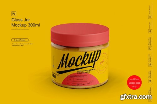 CreativeMarket - Glass Jar Mockup 300ml 4278319