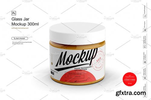 CreativeMarket - Glass Jar Mockup 300ml 4278319