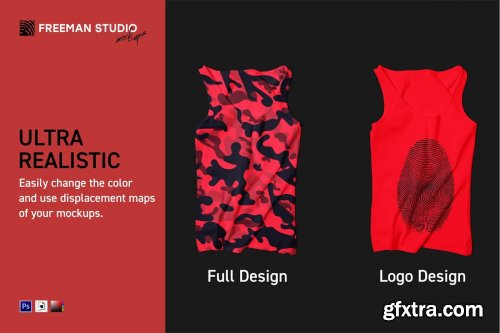 CreativeMarket - Men's Tank-Top Mock-Up Set 4192035