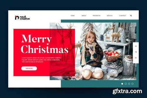 Merry Christmas Web Landing Page AI and PSD