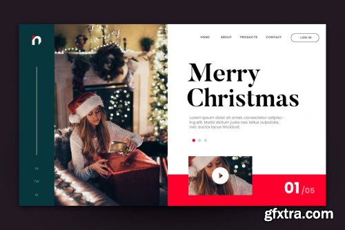 Merry Christmas Web Landing Page AI and PSD