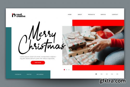 Merry Christmas Web Landing Page AI and PSD