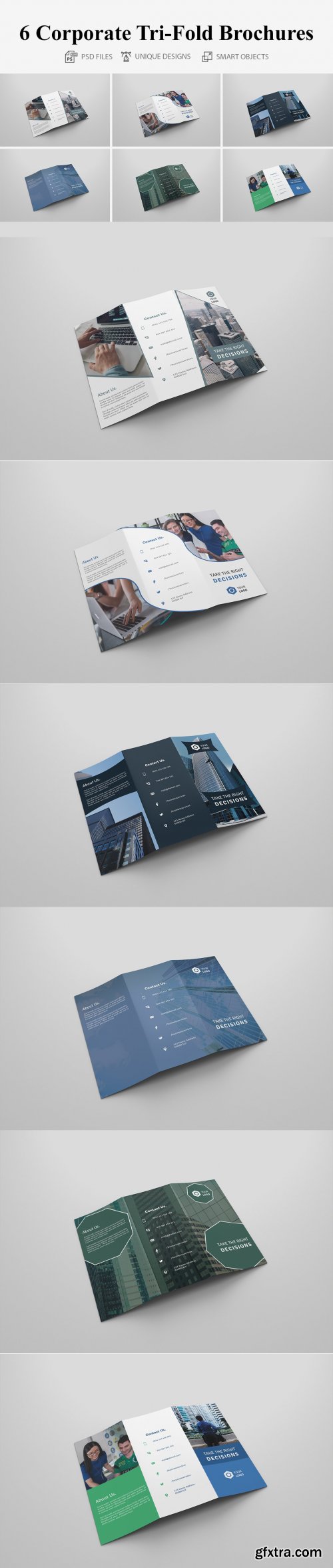 CreativeMarket - 6 Corporate Tri Fold Bochures 4264239