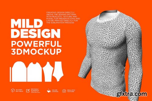 CreativeMarket - Raglan T-Shirt - 3D Mockup (Long) 4219008