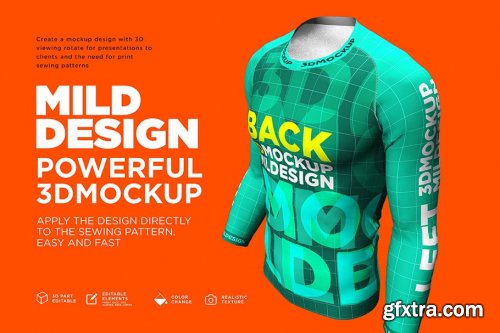 CreativeMarket - Raglan T-Shirt - 3D Mockup (Long) 4219008