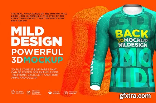 CreativeMarket - Raglan T-Shirt - 3D Mockup (Long) 4219008