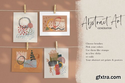 CreativeMarket - Abstract Art Generator- PSD Brushes 4281557