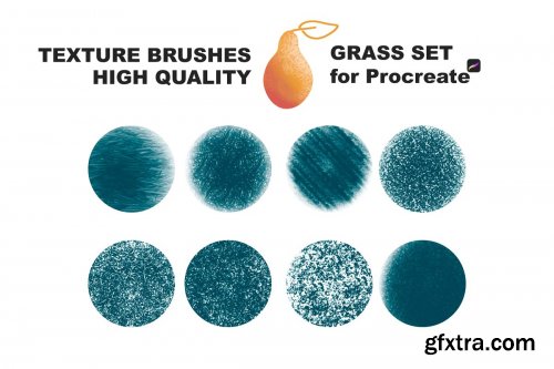 CreativeMarket - Procreate texture brushes. GRASS SET 4315431