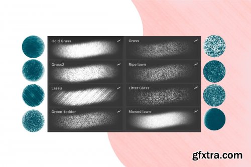 CreativeMarket - Procreate texture brushes. GRASS SET 4315431