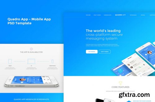 Quadro App - Mobile App PSD Template