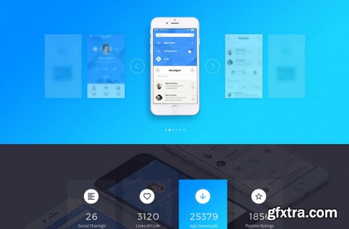 Quadro App - Mobile App PSD Template