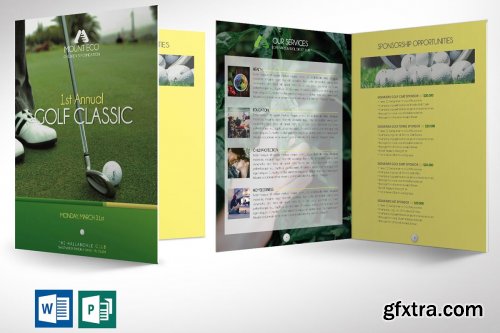 CreativeMarket - Charity Golf Booklet Publisher Word 3745828