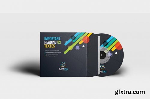 CreativeMarket - Bostrap CD Sleeve & Sticker Design 3605821