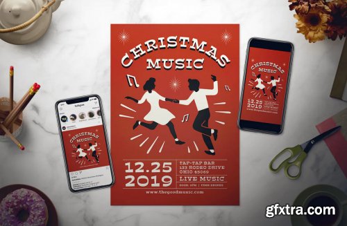 Christmas Music Flyer Set