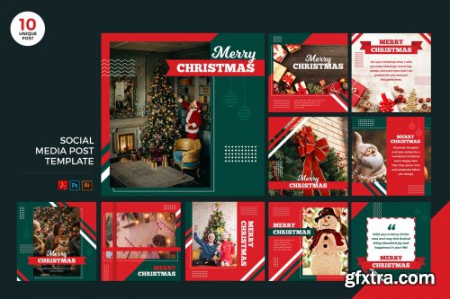 Merry Christmas Social Media Kit PSD & AI