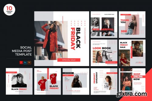 Black Friday Social Media Kit PSD & AI