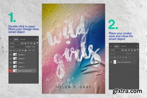 CreativeMarket - Glued Poster Mockup Collection 4327438