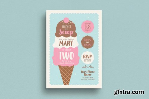 Ice Cream Birthday Invitation