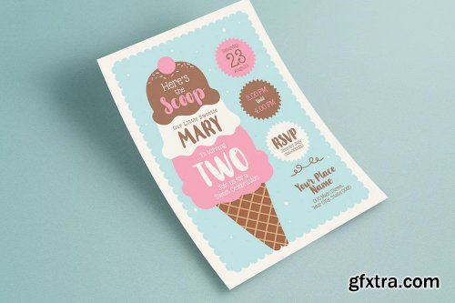 Ice Cream Birthday Invitation