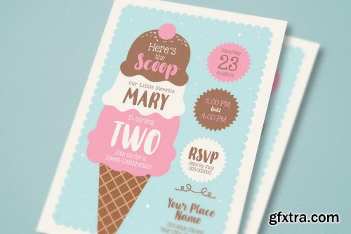 Ice Cream Birthday Invitation