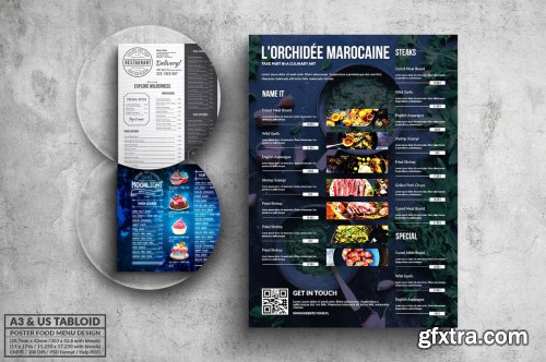 Poster Food Menu A3 & US Tabloid Bundle