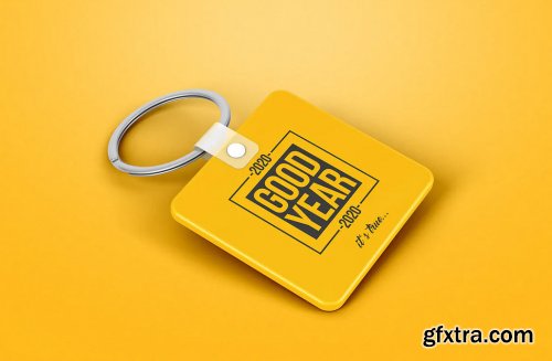 Square Keychain Mockup