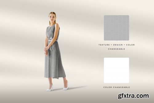 CreativeMarket - Women Sleeveless Summer Dress Mockup 4102872