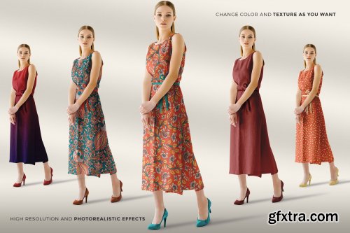 CreativeMarket - Women Sleeveless Summer Dress Mockup 4102872