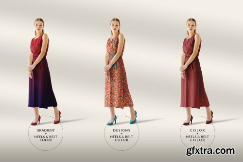 CreativeMarket - Women Sleeveless Summer Dress Mockup 4102872