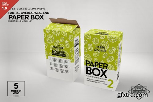 CreativeMarket - Paper Cereal Box Packaging Mockup 4347678