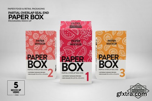 CreativeMarket - Paper Cereal Box Packaging Mockup 4347678